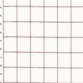 1 3/4 YD PC-Cream/Black/White Grid Stretch Twill Jacketing Fabric