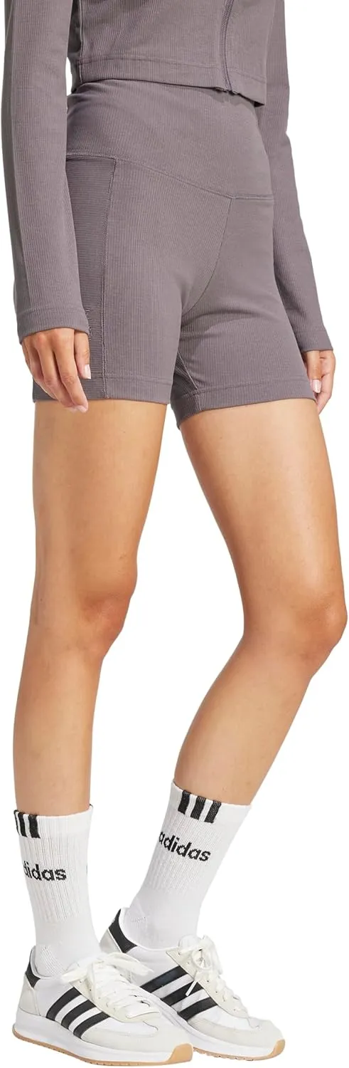 adidas Women's All SZN Ribbed High-Waisted Bike Shorts