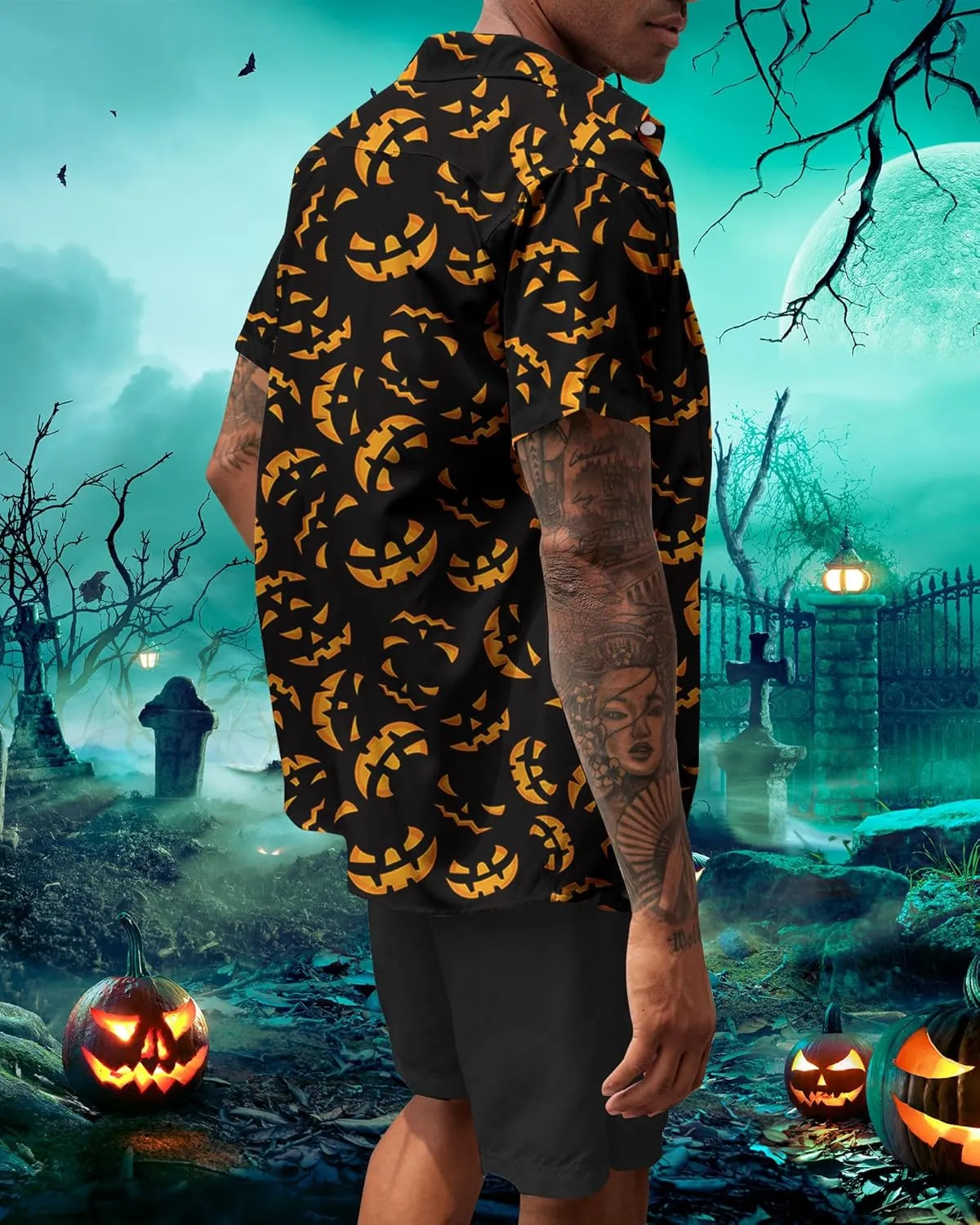 ALISISTER Men's Hawaiian Shirt Button Down Short Sleeve Shirts Funny Novelty Holiday Tops
