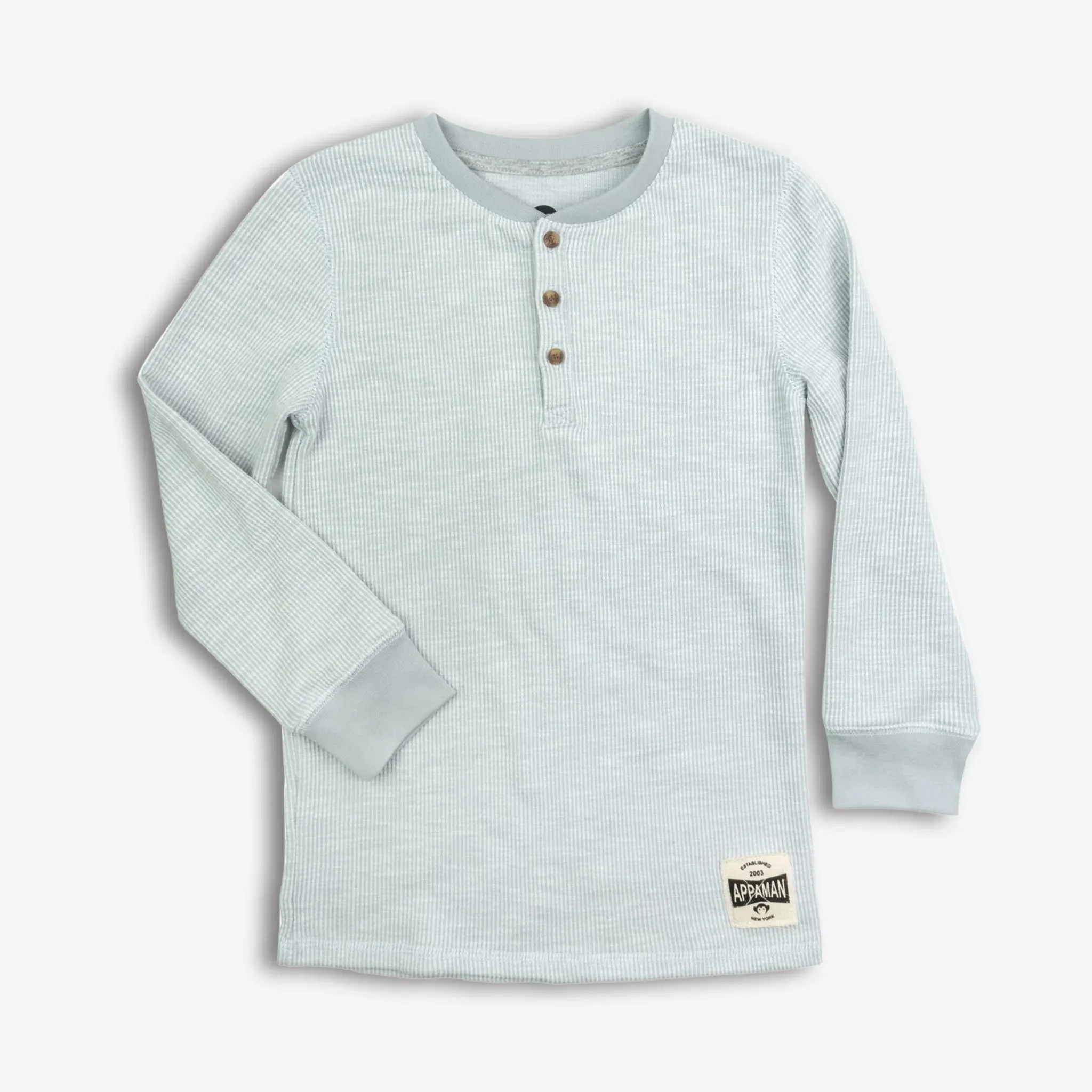 Appaman Craftsman Thermal Henley-Cool Grey