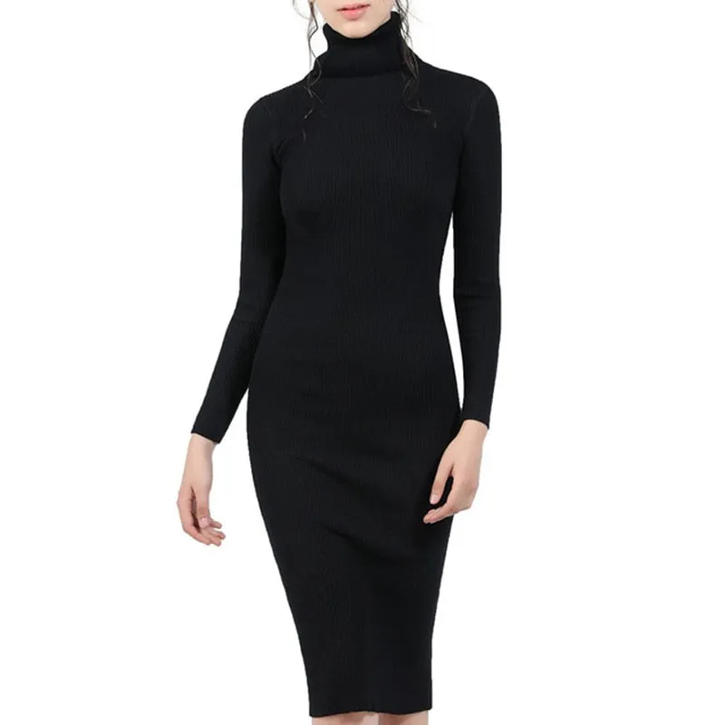 Autumn Winter Knitted Sweater Dresses