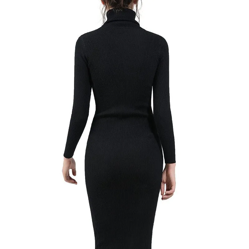 Autumn Winter Knitted Sweater Dresses