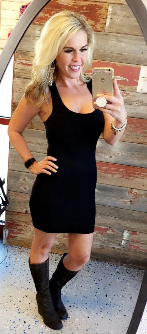 Basic Tank Dress: Black