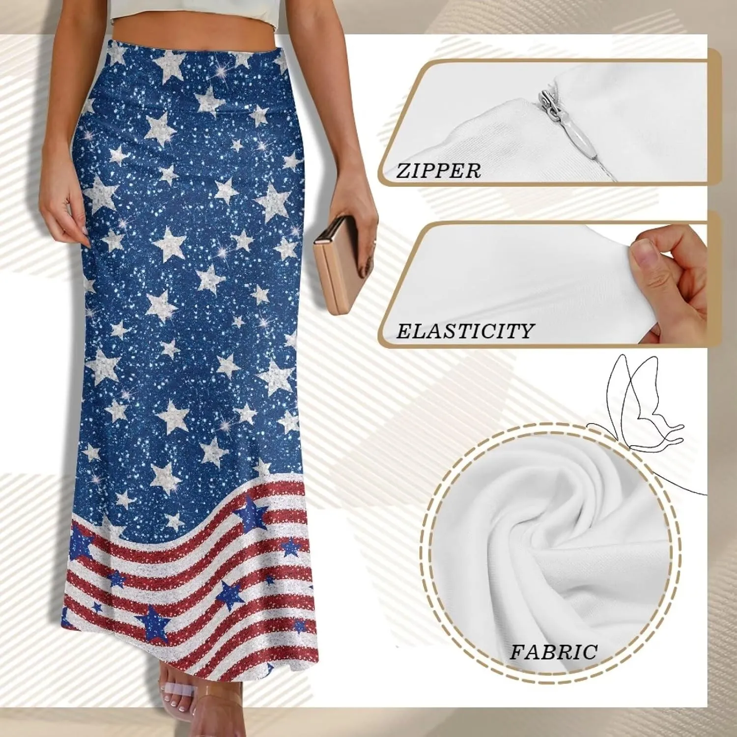 Biyejit Long Pencil Skirts for Women High Waisted Maxi Skirt Tummy Control Bodycon Skirt Women Floor Length Long Skirts S-2XL