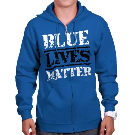 Blue Lives Matter Bold Zip Hoodie