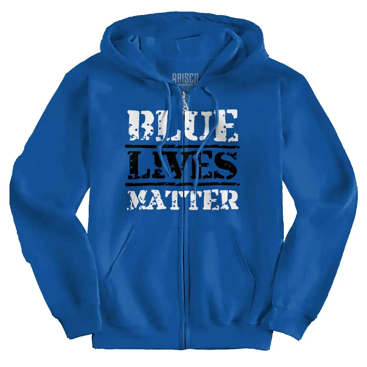 Blue Lives Matter Bold Zip Hoodie