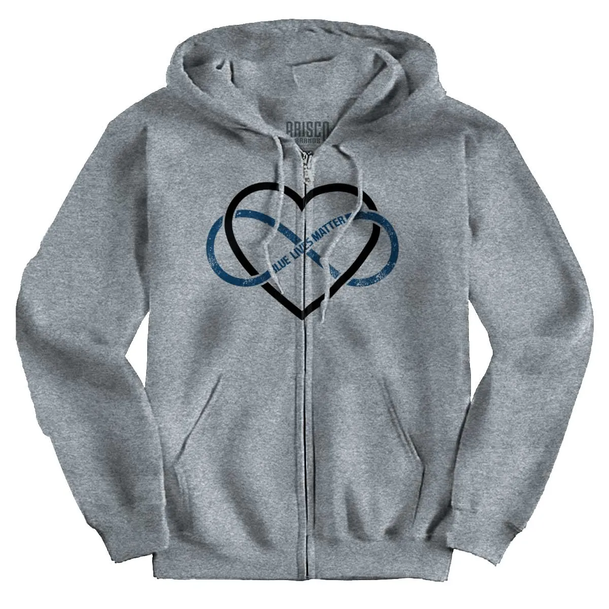 Blue Lives Matter Heart Infinity Zip Hoodie