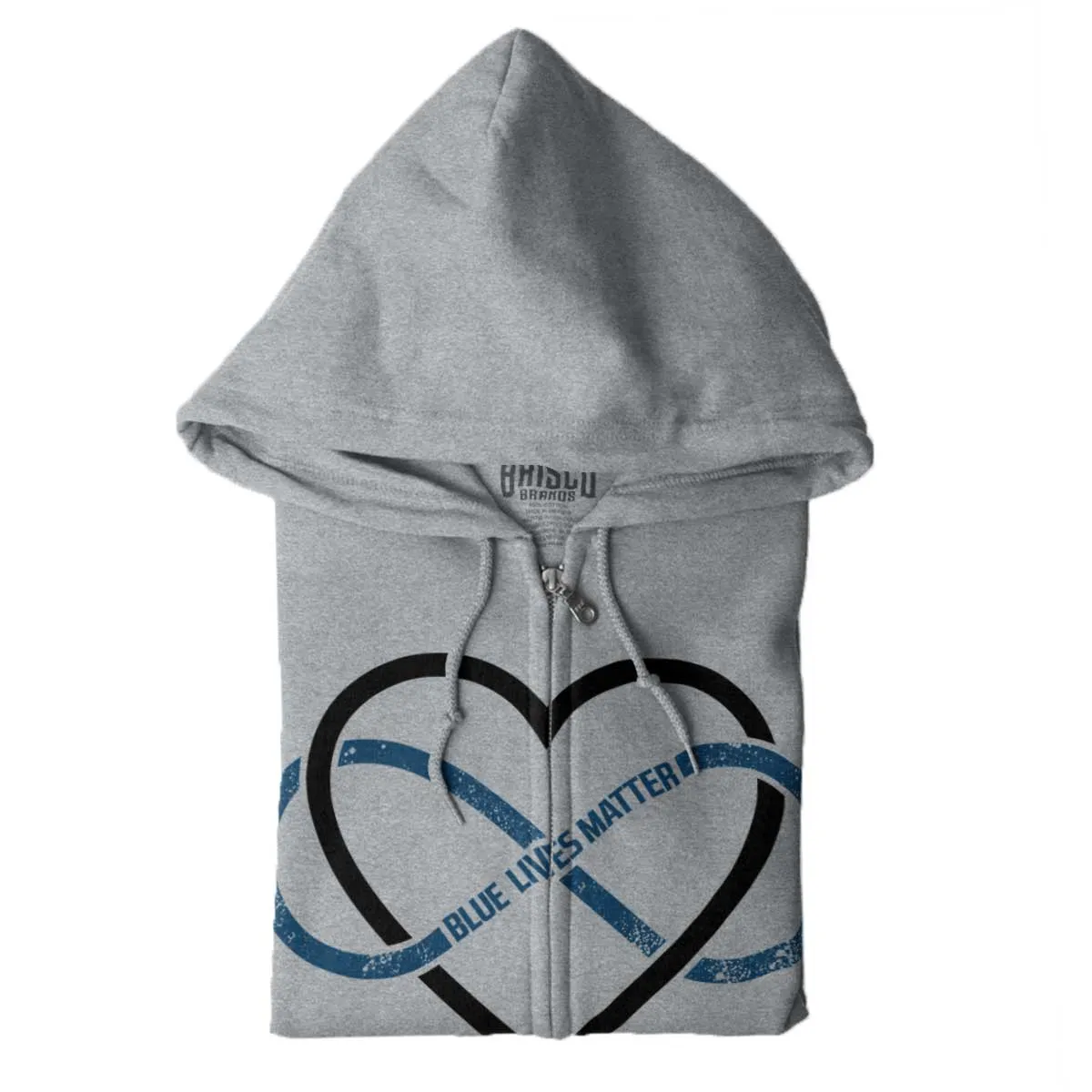 Blue Lives Matter Heart Infinity Zip Hoodie