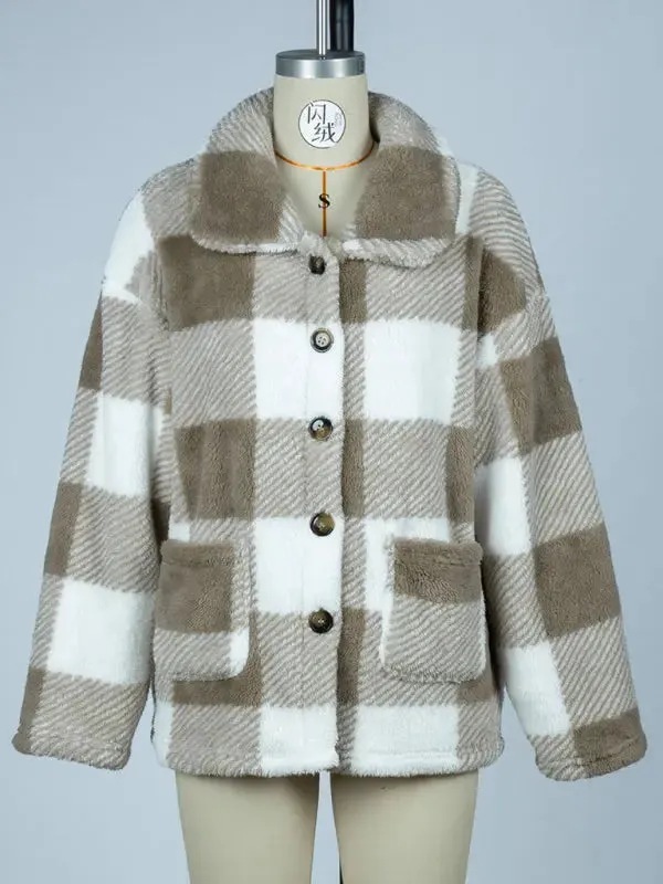 Blue Zone Planet |  Plaid single-breasted double-sided jacket