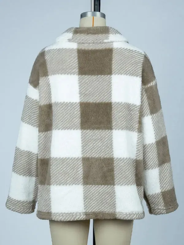 Blue Zone Planet |  Plaid single-breasted double-sided jacket