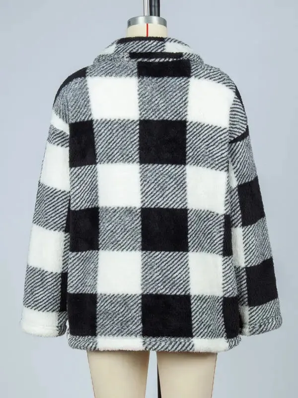 Blue Zone Planet |  Plaid single-breasted double-sided jacket