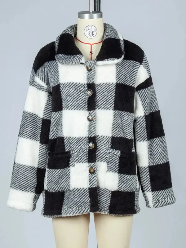 Blue Zone Planet |  Plaid single-breasted double-sided jacket