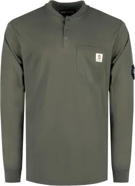 BOCOMAL FR Shirts Flame Resistant Shirt 5.5oz 100% Cotton Light Weight CAT2 Fire Retardant Henley Shirts
