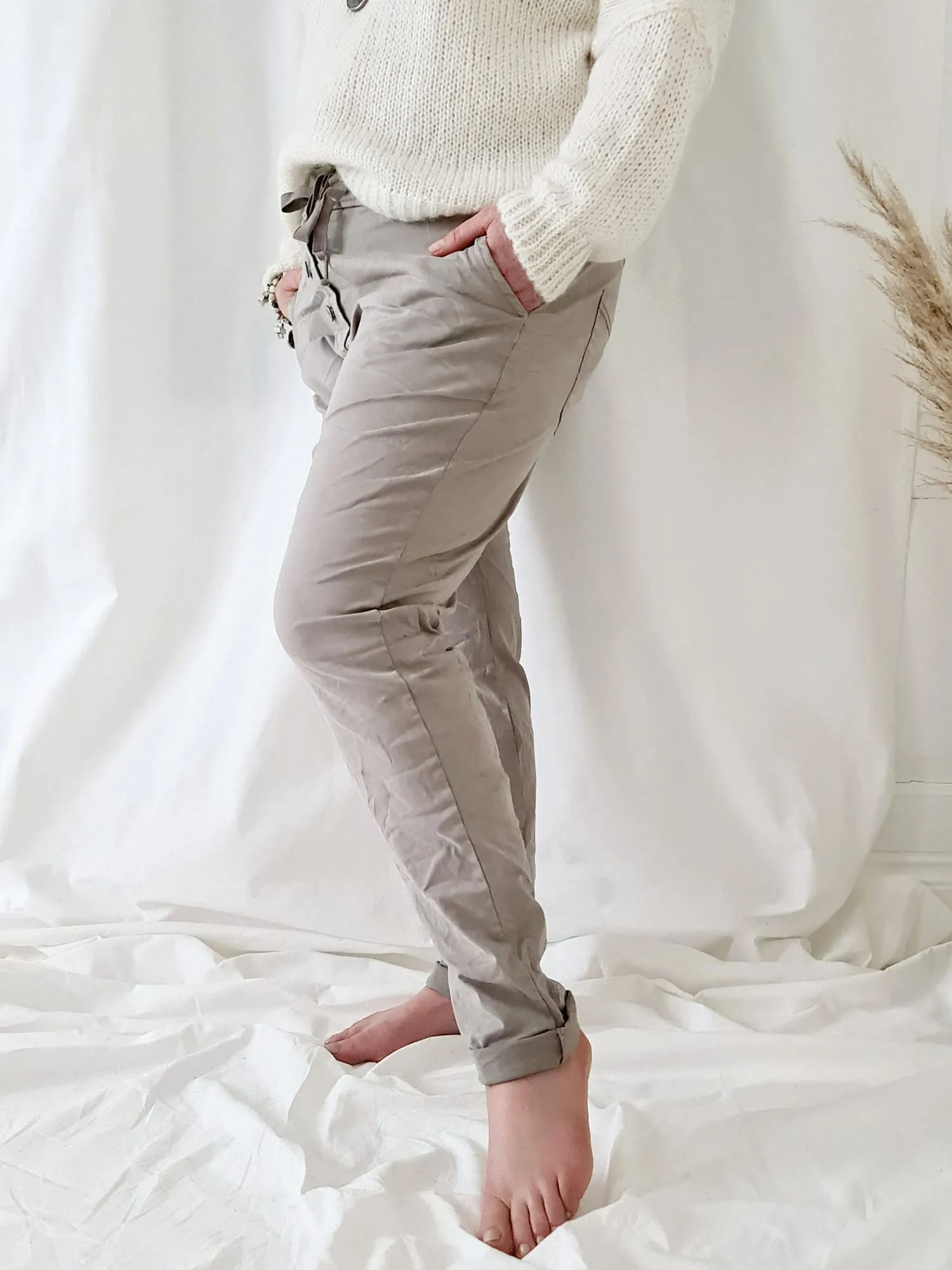 Casual tencel joggerit, hiekka