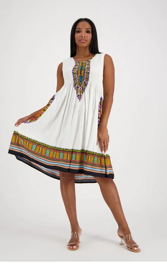 Dashiki Print Tank Dress