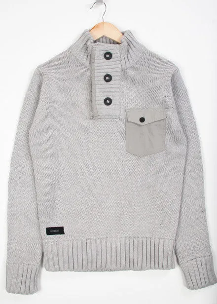 Dissident Mortlock Chunky Knit Jumper in Grey