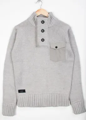 Dissident Mortlock Chunky Knit Jumper in Grey
