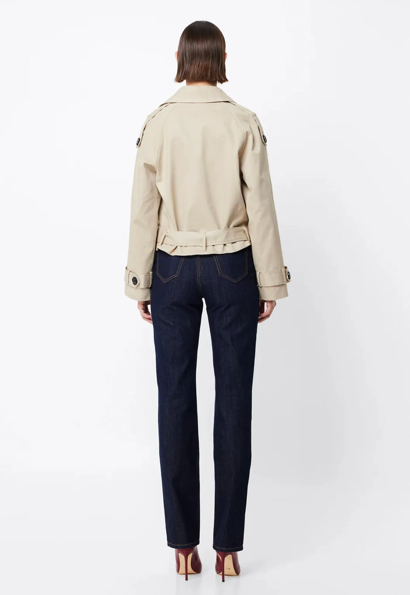 Franklin Cropped Trench - Natural