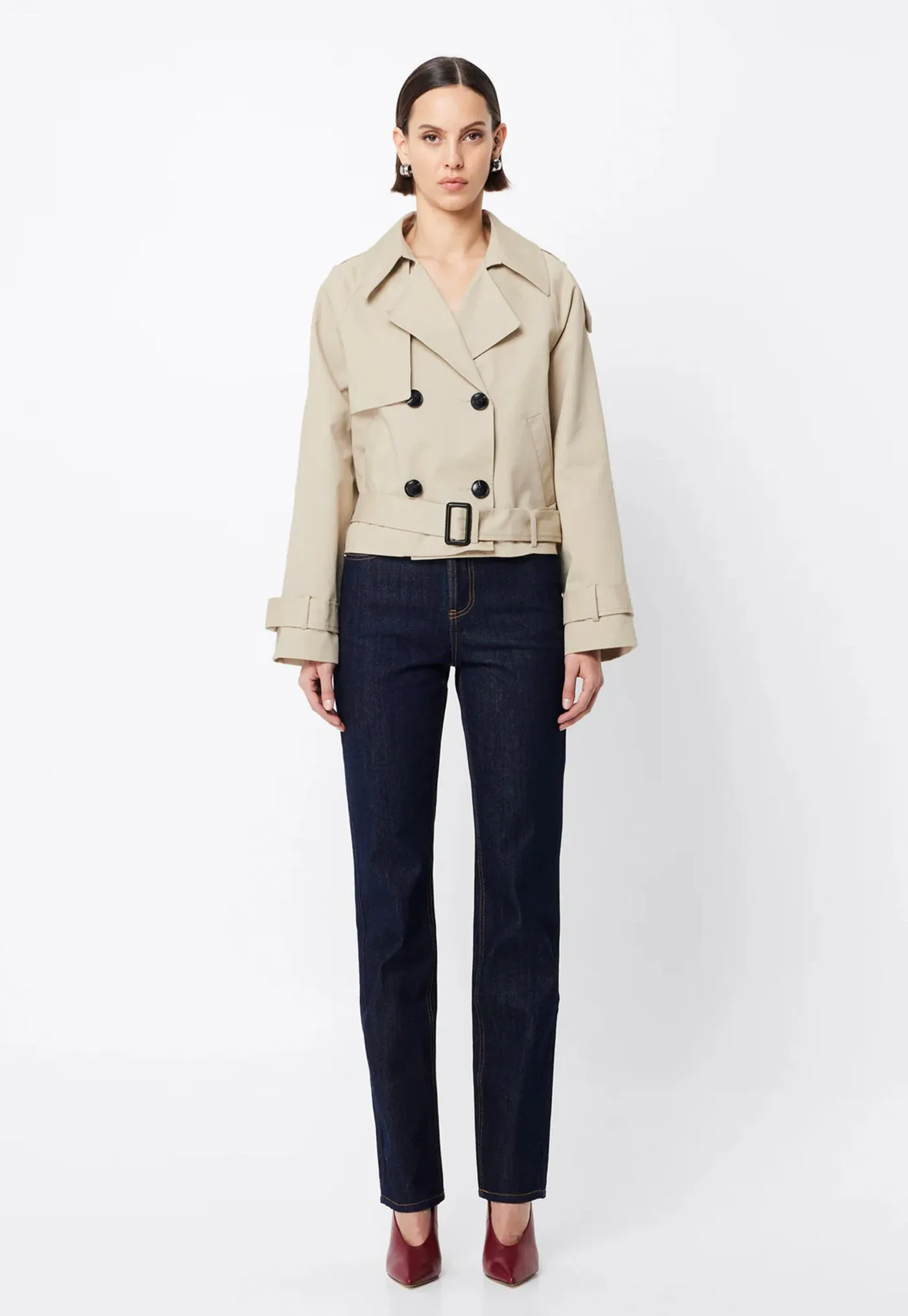 Franklin Cropped Trench - Natural