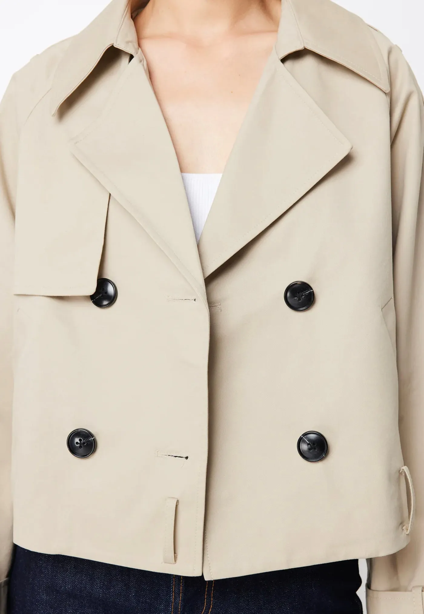 Franklin Cropped Trench - Natural