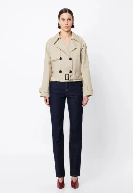 Franklin Cropped Trench - Natural