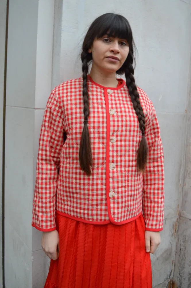 FRNCH Alezia Rouge Quilted Jacket