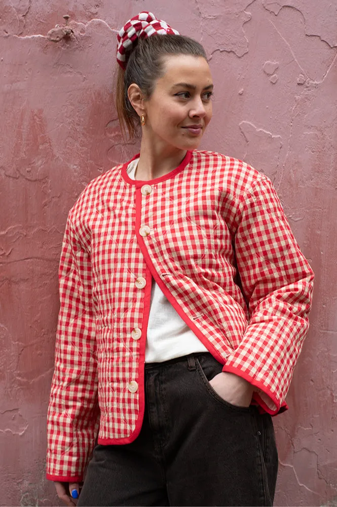 FRNCH Alezia Rouge Quilted Jacket