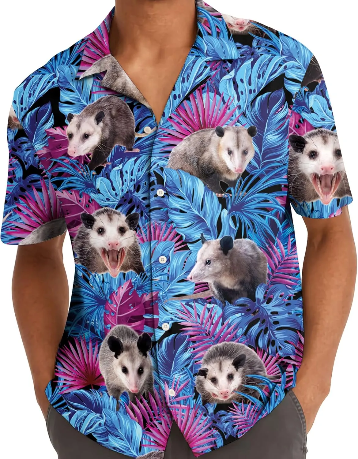 Funny Superheroes Eyes Casual Button Down Short Sleeve Holiday Summer Beach Hawaiian Shirt