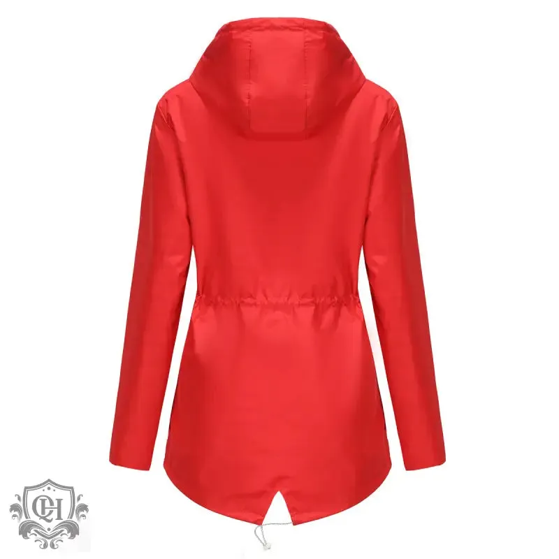Hooded Mid-Length Striped Coat
