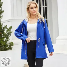 Hooded Mid-Length Striped Coat