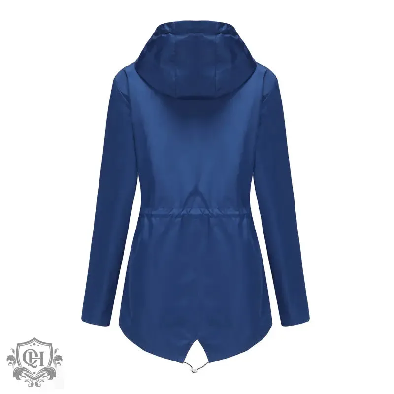 Hooded Mid-Length Striped Coat