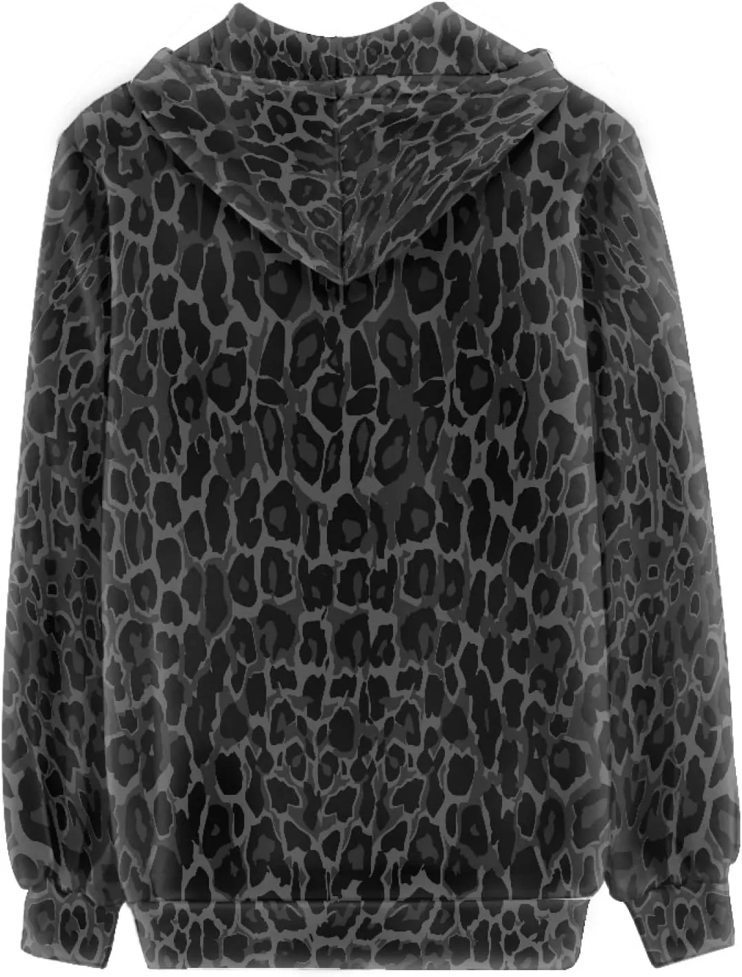 Irisjudy Island Tribal Zipper Women Hoodies with Pocket, Leopard Print,Music Notes Plus Size Hooded Sweatshirt Sport Coat