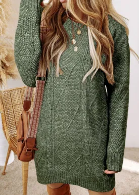 Kalli Detailed Sweater Dress (Green)