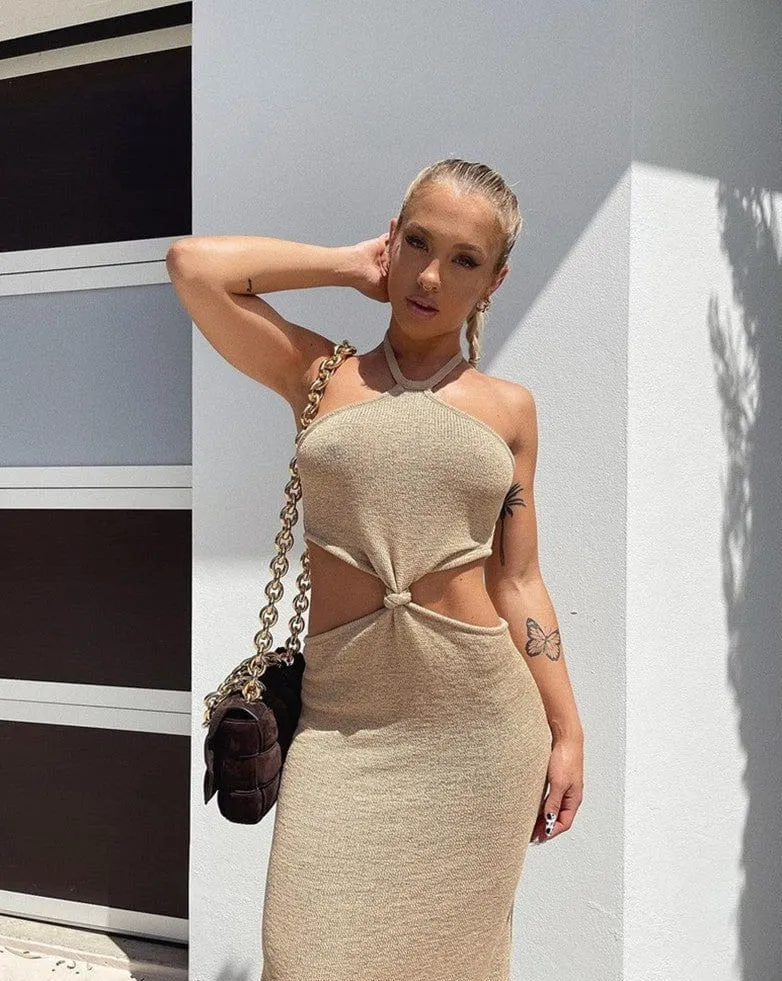 Linda Knitted Halter Dress