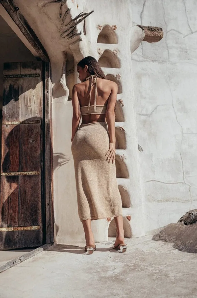 Linda Knitted Halter Dress