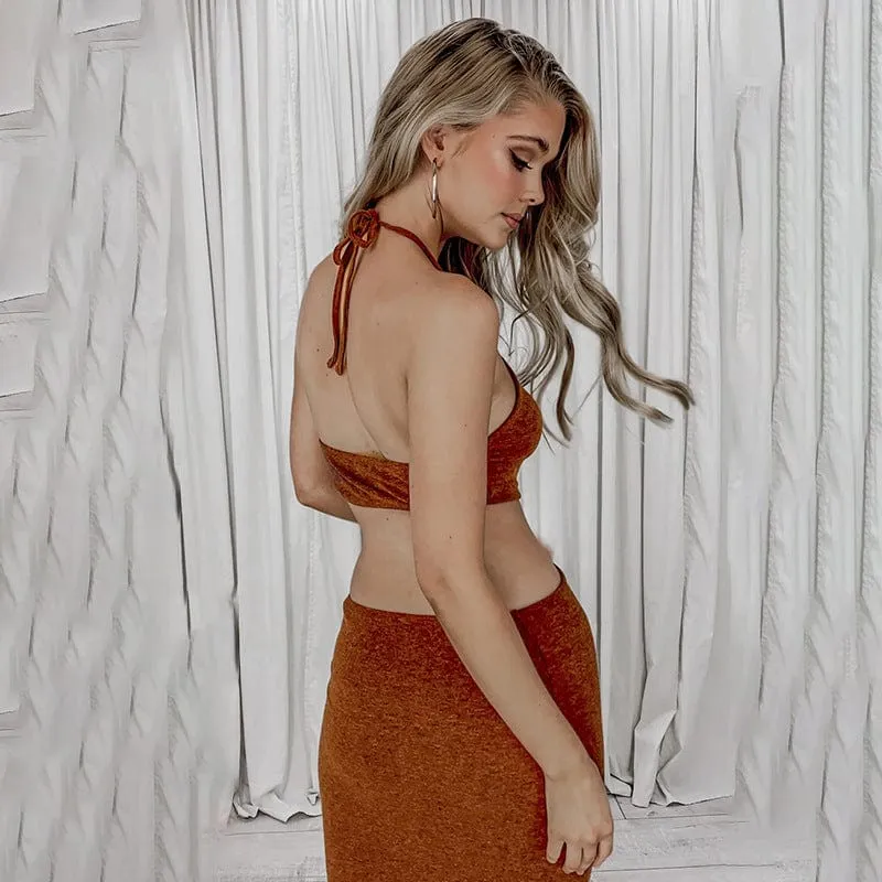 Linda Knitted Halter Dress