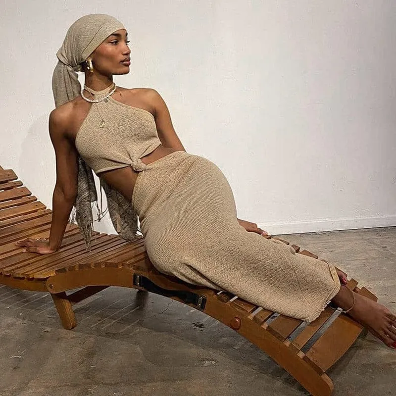 Linda Knitted Halter Dress