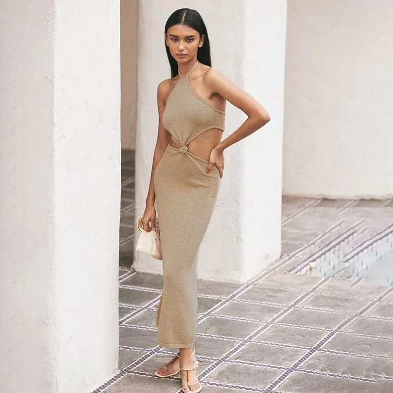Linda Knitted Halter Dress