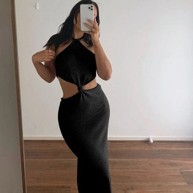 Linda Knitted Halter Dress