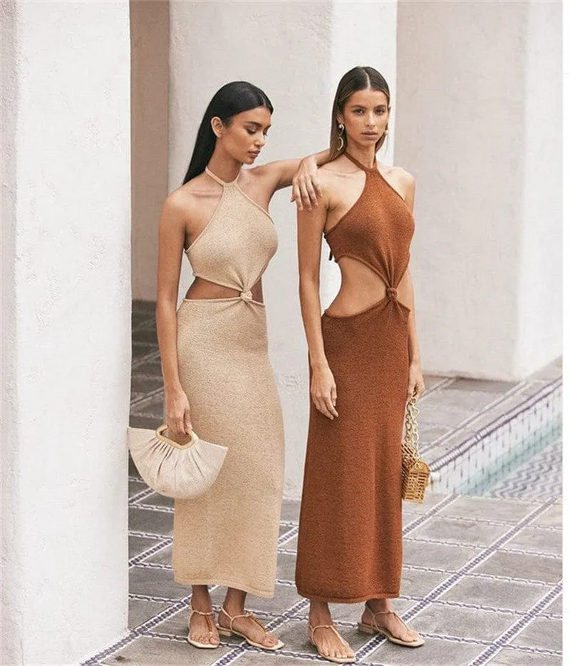 Linda Knitted Halter Dress