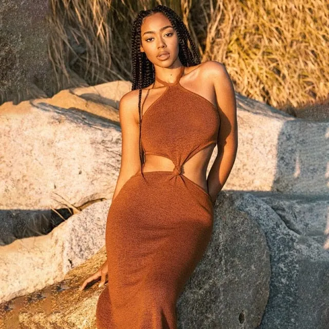 Linda Knitted Halter Dress