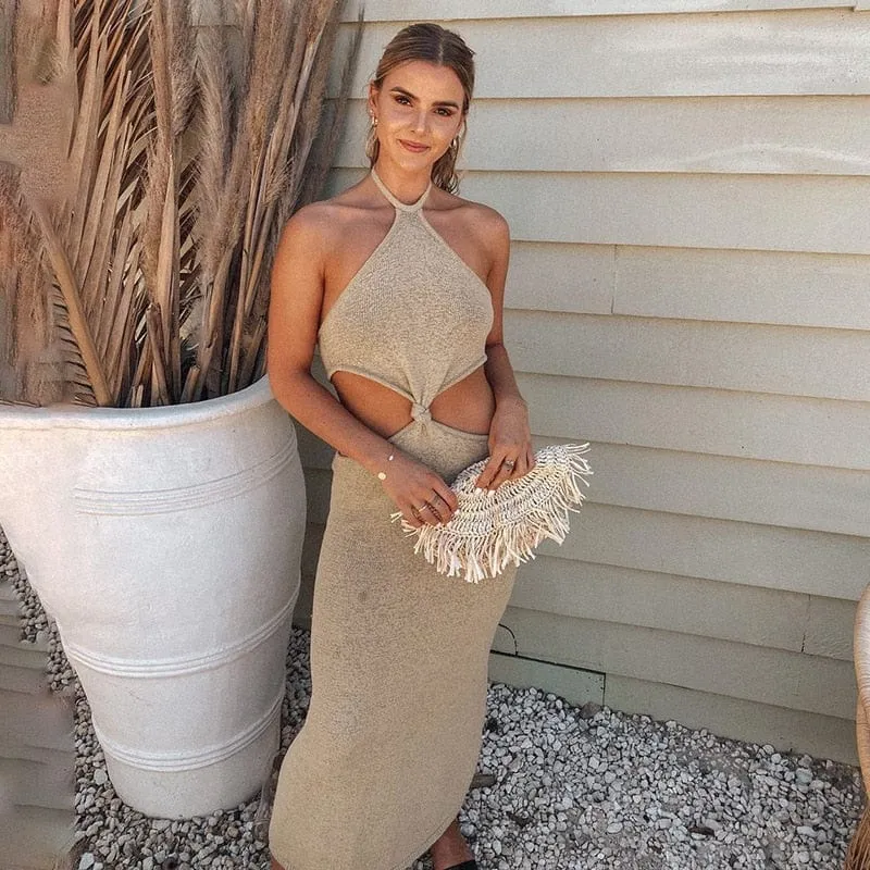 Linda Knitted Halter Dress