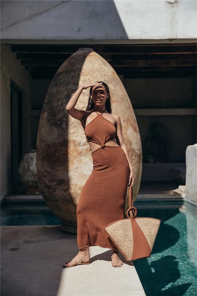 Linda Knitted Halter Dress