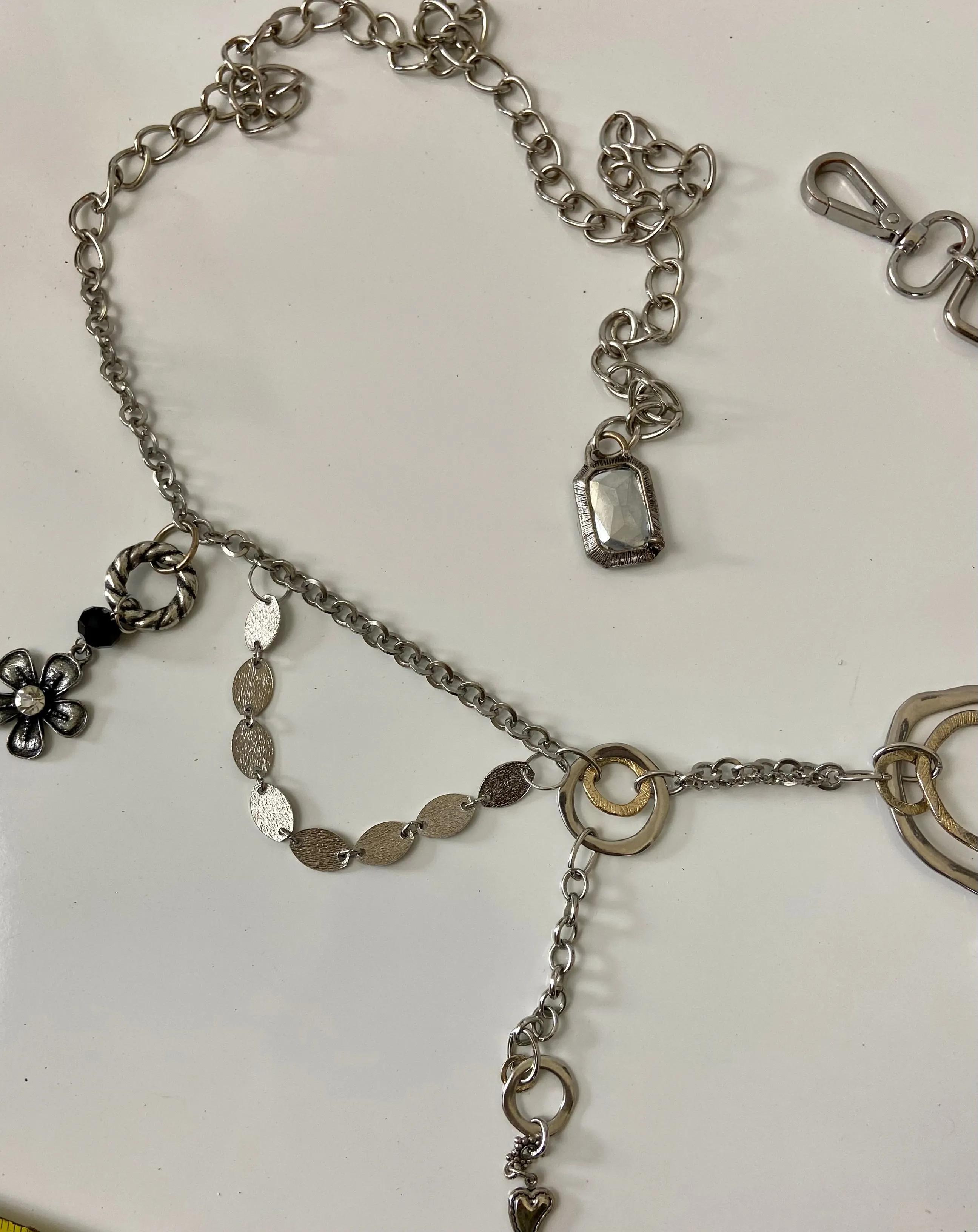 Lots of toys in a chain belt