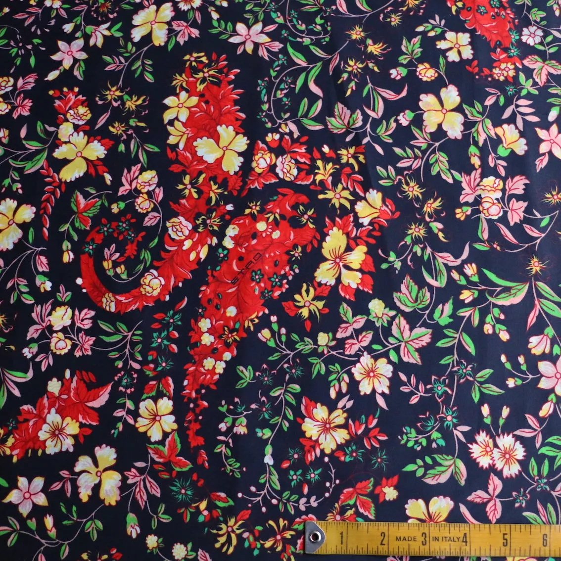 Lovedale Garden Navy Stretch Cotton