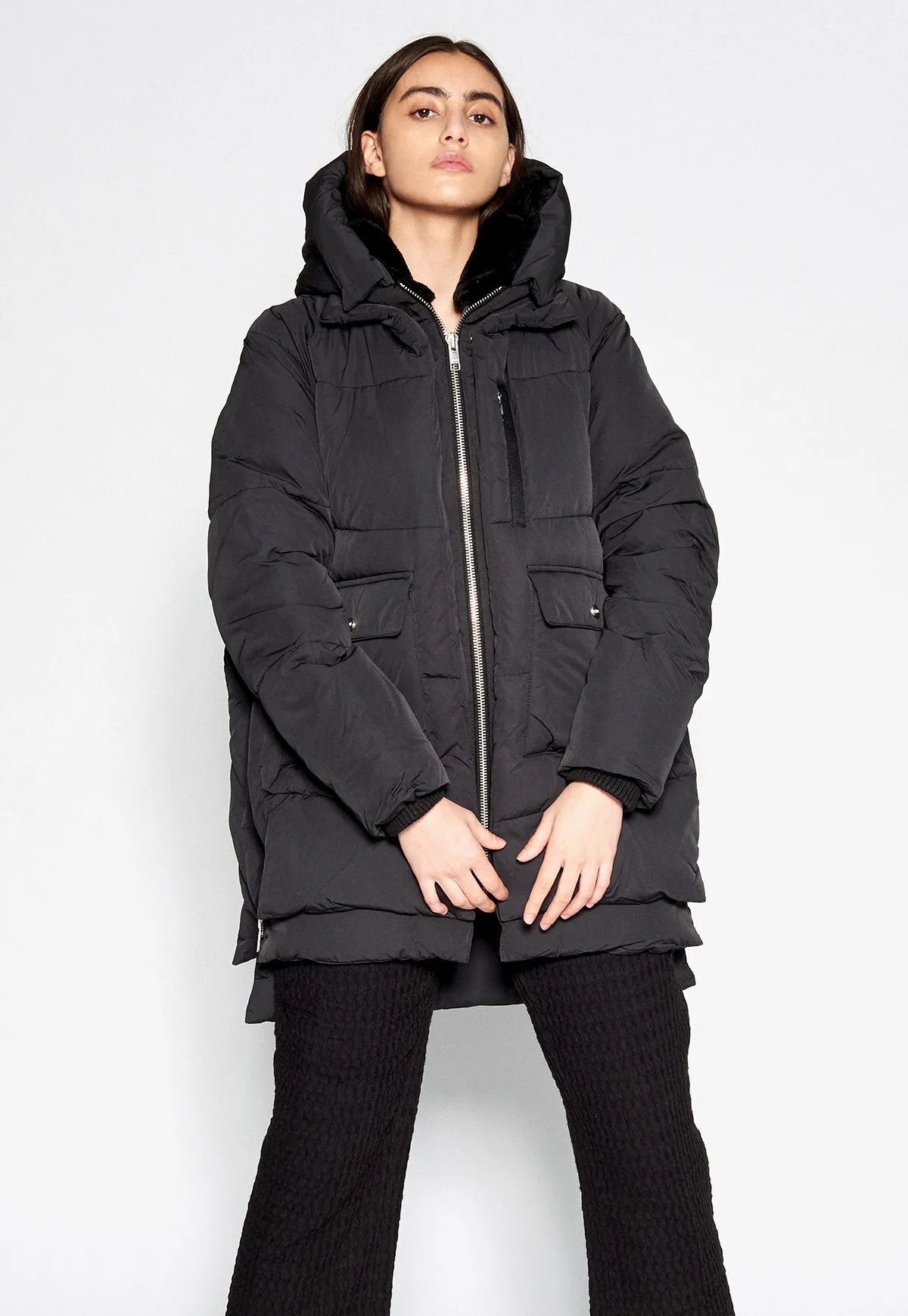 Lyndon Faux Down Jacket Black