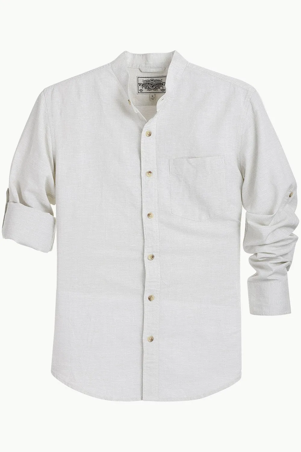 Mandarin Collar Chambray Shirt