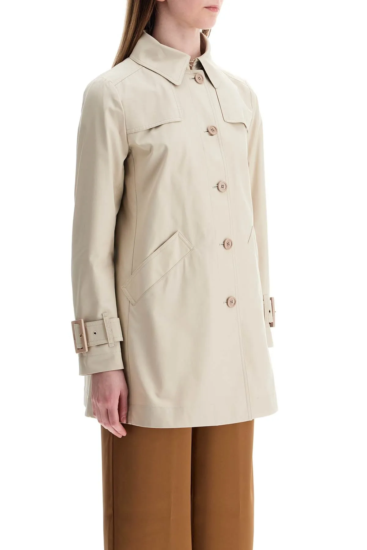 medium length waterproof beige cotton trench coat with buttons GC000482D 13218Z CHANTILLY