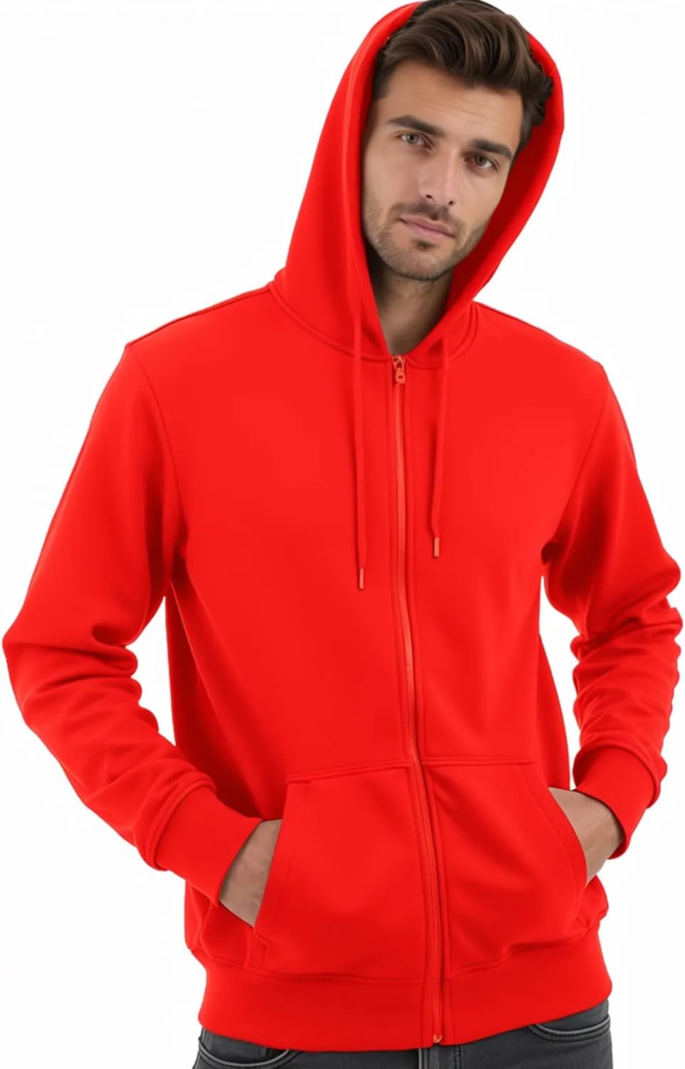 Men's Full Zip Hoodie Fleece Long Sleeve Hooded Sweatshirt Pullover Men Lightweight Athletic Hoodies