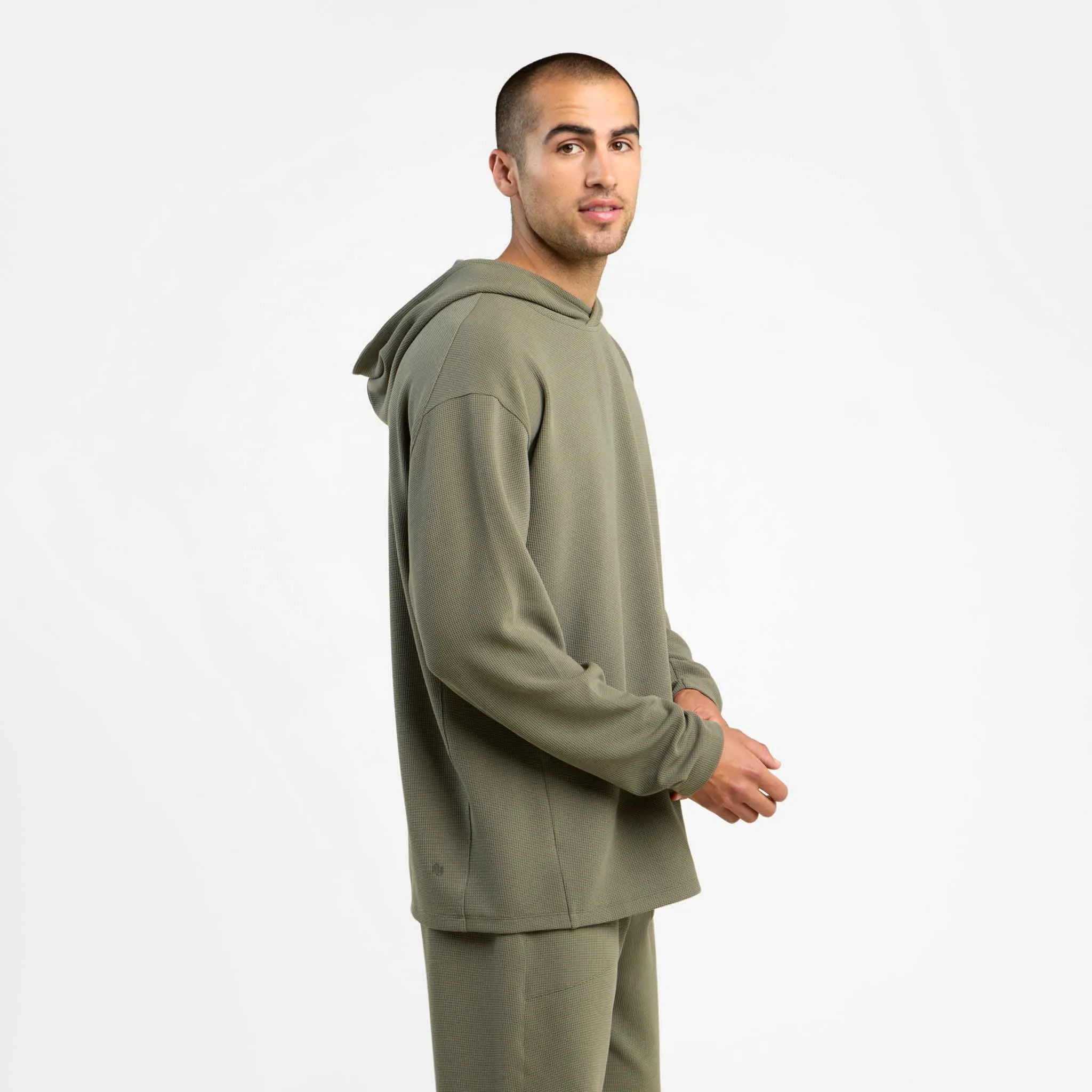 Men's Performance Waffle Hoodie | Olive